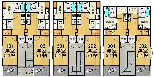神戸市兵庫区楠谷町アパート 間取り図画像