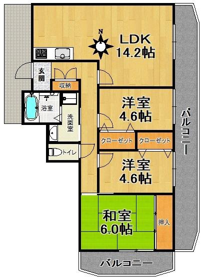 神戸市兵庫区西上橘通マンション 間取り図画像