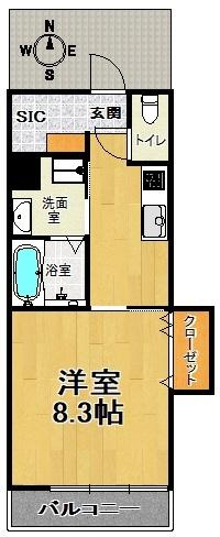 神戸市兵庫区下三条町マンション 間取り図画像