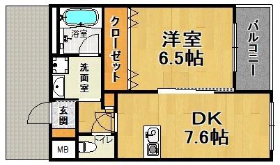 神戸市兵庫区大開通マンション 間取り図画像