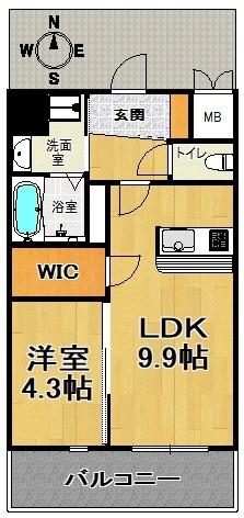神戸市兵庫区新開地マンション 間取り図画像