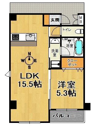 神戸市兵庫区南仲町マンション 間取り図画像