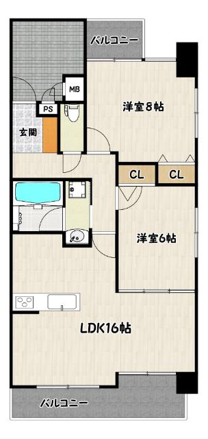 神戸市兵庫区湊町マンション 間取り図画像