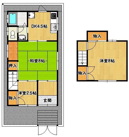湊川町10丁目貸家 間取り図画像