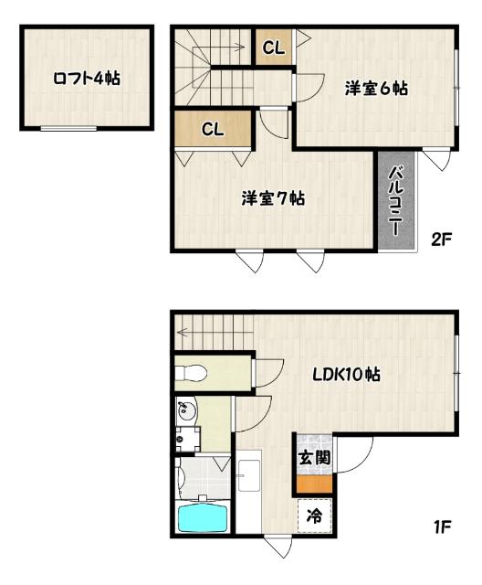 神戸市長田区水笠通テラスハウス 間取り図画像