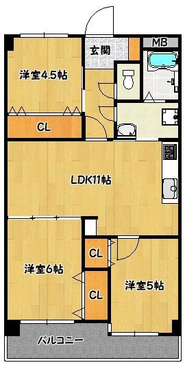 神戸市北区鈴蘭台西町マンション 間取り図画像