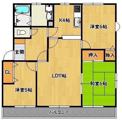 神戸市北区北五葉アパート 間取り図画像