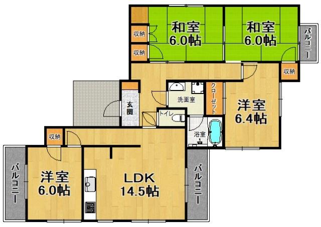 神戸市兵庫区下祇園町マンション 間取り図画像