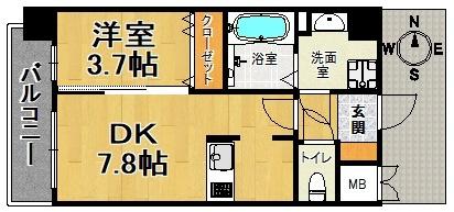 神戸市兵庫区駅南通マンション 間取り図画像