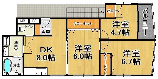 神戸市兵庫区新開地マンション 間取り図画像