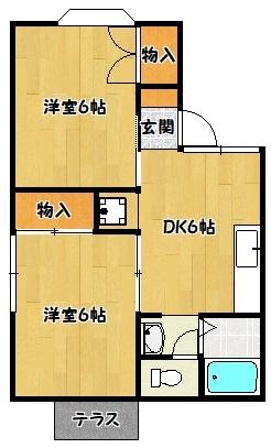 神戸市北区甲栄台アパート 間取り図画像