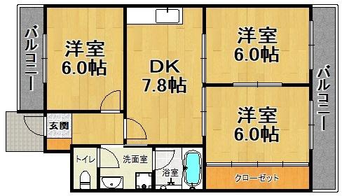 神戸市兵庫区北逆瀬川町マンション 間取り図画像