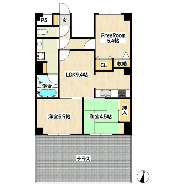 コムーネ山本通弐番館 間取り図画像