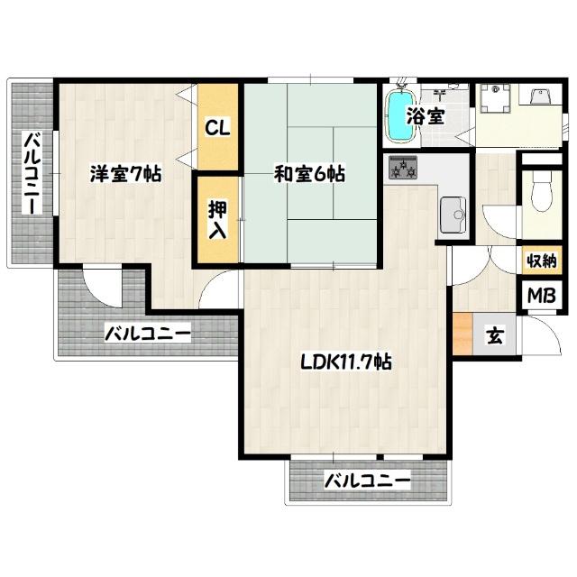 セレーヌコート中山手 間取り図画像