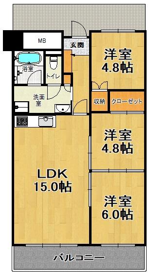 セントラルハイツ湊川 間取り図画像