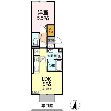 アキツ駅前ヒルトップ（101） 間取り図画像