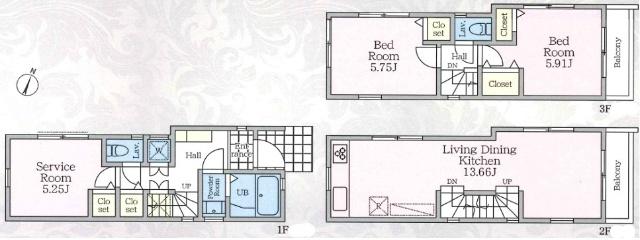 大森南４丁目　新築戸建て（全２棟）Ｂ号棟 間取り図画像