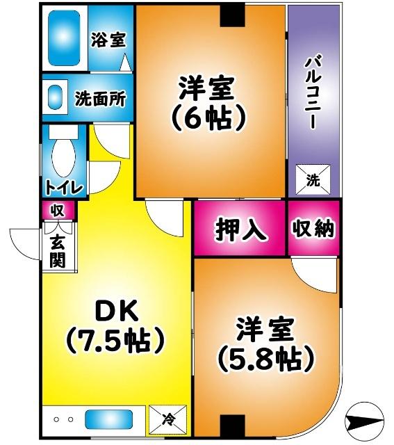 シュロス吉川（306） 間取り図画像