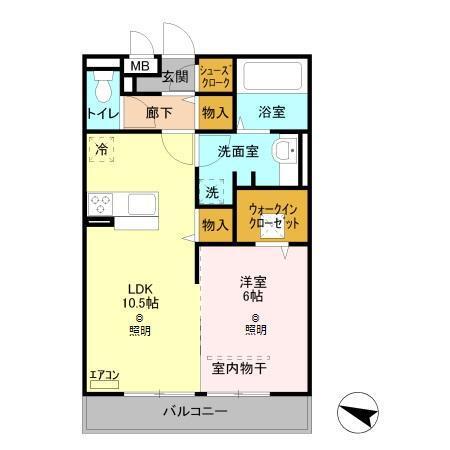 アプリコットガーデン　Ｃ（102） 間取り図画像