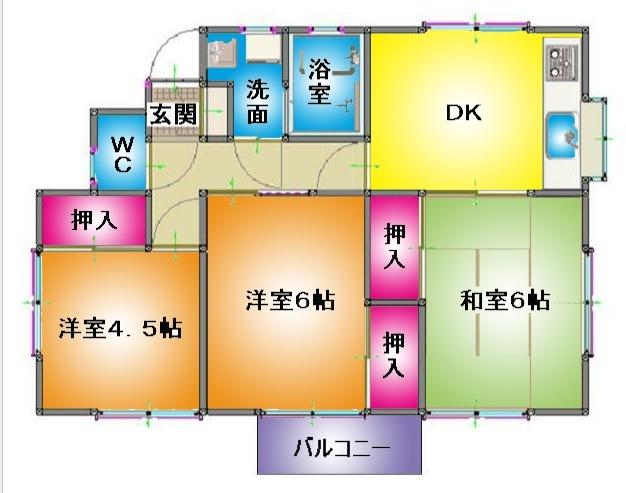 ハイフラッツⅡ（201） 間取り図画像