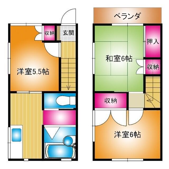 宮田コーポB棟（1） 間取り図画像