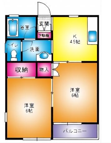 秀和ハイツ（101） 間取り図画像