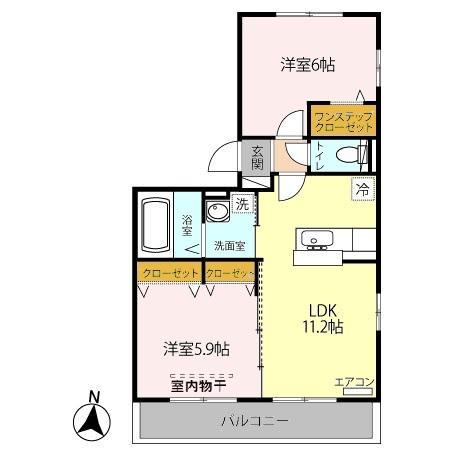 オッツ吉川　Ｂ（201） 間取り図画像