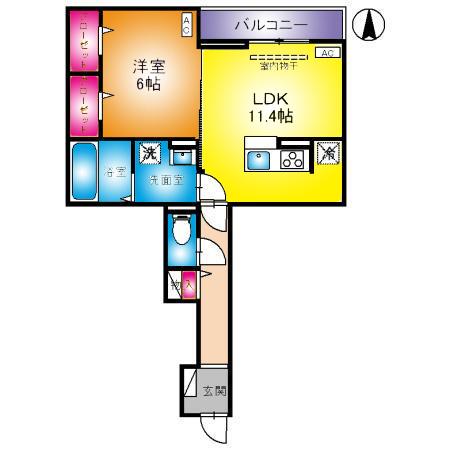 Dアヴァンス高富C（203） 間取り図画像