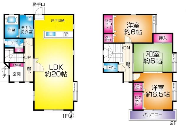 草加市　瀬崎６丁目　中古戸建 間取り図画像