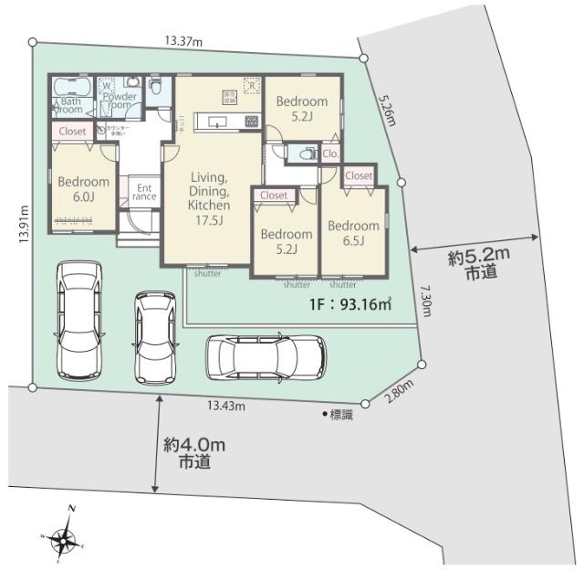 吉川市新栄1丁目　新築戸建 間取り図画像