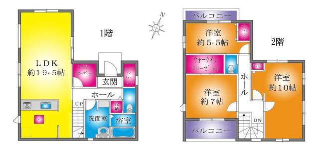 三郷市　上彦名4期　新築戸建 間取り図画像