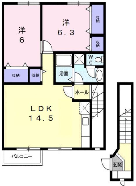 トゥルー　スマイルＢ（201） 間取り図画像