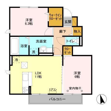 カームベリー　D（103） 間取り図画像