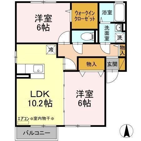 クレストパーク　Ａ（202） 間取り図画像