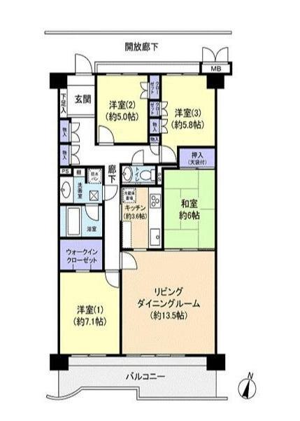 モア・クレスト我孫子ヒルズ（905） 間取り図画像