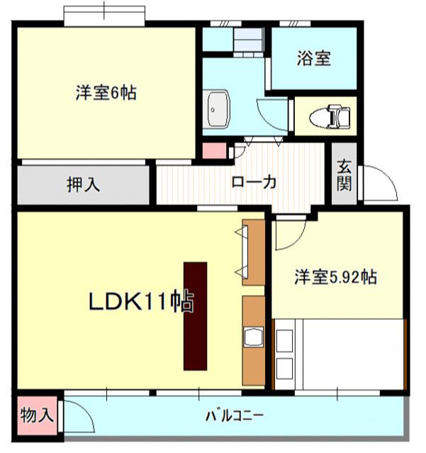 久寺家マンション（B406） 間取り図画像