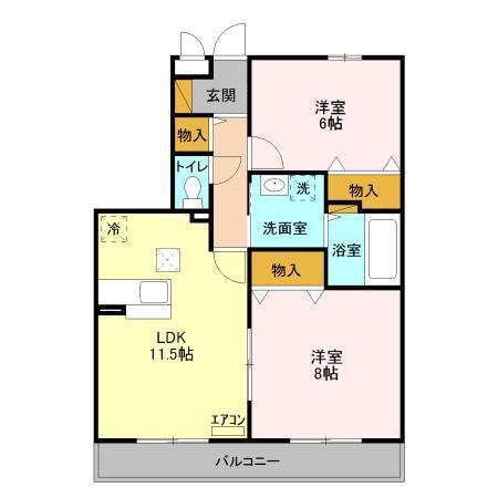 アルファタウン天王台（C102） 間取り図画像