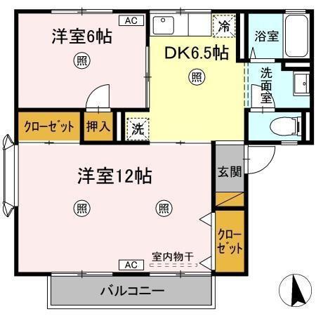 メゾン森PartⅠ・Ⅱ（Ⅰ101） 間取り図画像