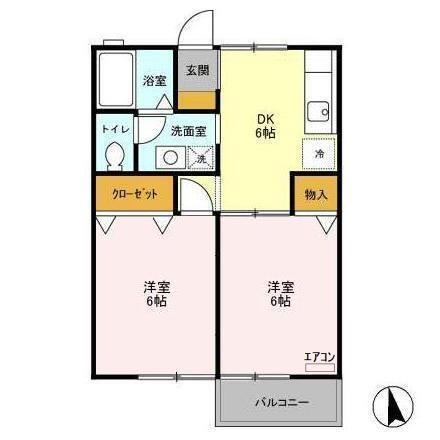 グリーンヒルズ中峠台　Ｂ（203） 間取り図画像