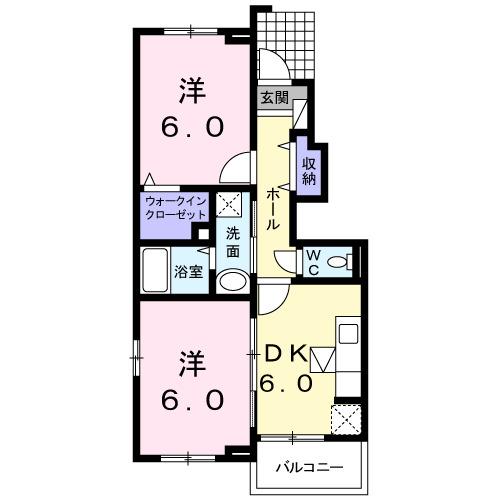 ジュネス・キミサクＢ（104） 間取り図画像