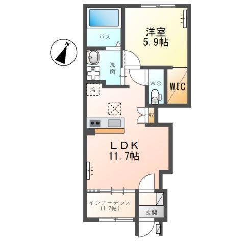 ブランシュ　フルール　Ｋ１ 間取り図画像