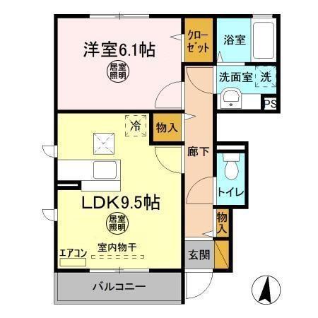 スカイブルー　Ｊ（101） 間取り図画像
