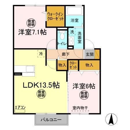 スカイブルー　Ｂ（203） 間取り図画像