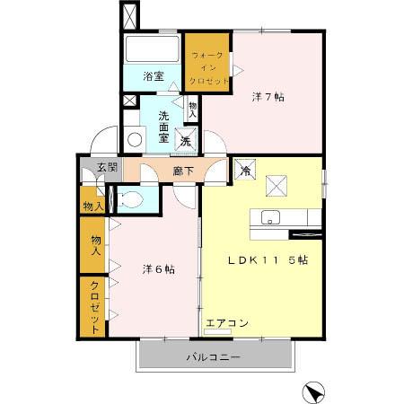 パーク ヒルズ　Ａ（101） 間取り図画像
