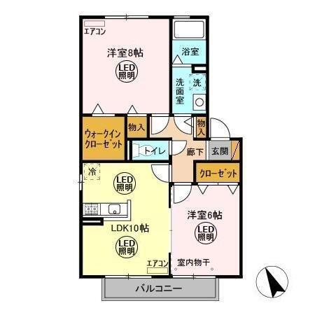 ハピネス　Ａ・Ｂ（A202） 間取り図画像