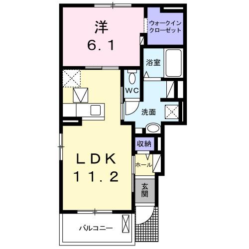 シャイニーローゼ　Ｂ（101） 間取り図画像