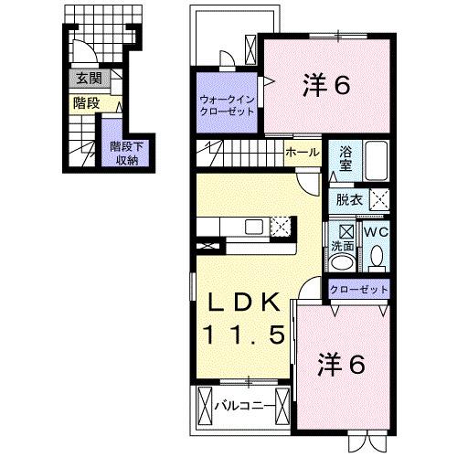 ポライトリーＤ（201） 間取り図画像