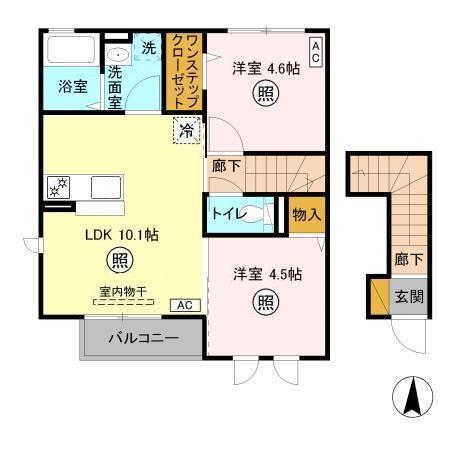 メゾンさくらの杜（201） 間取り図画像