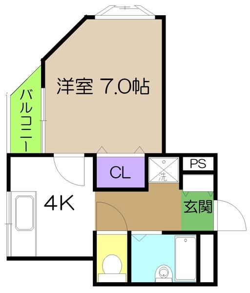 八反町ウイング（201） 間取り図画像