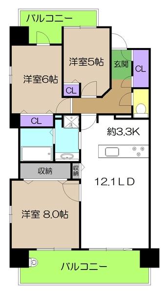 ロイヤルガーデン高知駅前（601） 間取り図画像